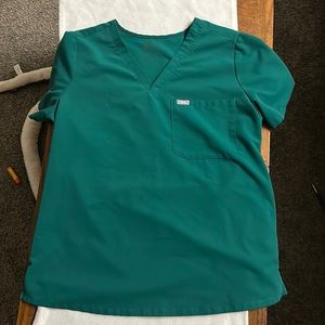 Figs Large Hunter Green 1-Pocket Scrub Top